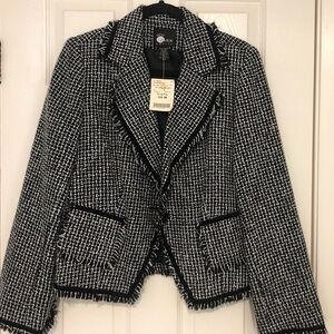 Black and White Tweed Blazer, petite M.